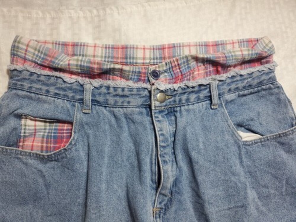 Vtg Double Waist Flannel Baggy Y2k Sagging Jeans Carolina blues Size 20
